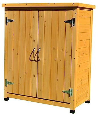 ZLSNOBLE Storage Shed Storage Cabinet Box, Wooden Tool Cabinet, Indoor And Outdoor Storage Workbench for Backyard, Garage, Garden
