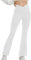 Leggins a Zampa Donna Bootcut Pantalone Yoga Eleganti Bianchi Pantaloni Flare con Tasche Gamba Larga Ginnastica Pantaloni Lavoro Vita Alta Curvy Leggings Taglie Forti per Fitness Pilates Danza Casual