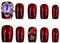 Wine Press On Nail Short Square Evil Eye and Rhinestone Design Shiny Full Coverage Artificial Nails 30pcs