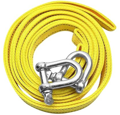 Cuerda de remolque para coche, 4 m, 3 toneladas, con 2 hebillas de seguridad en forma de U, para la recuperación y el remolque pesado