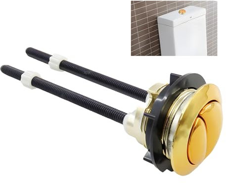 Botón universal de doble descarga para inodoro, 38 mm, botón de repuesto para cisterna de inodoro doble, botones dorados para tanque de inodoro para baño