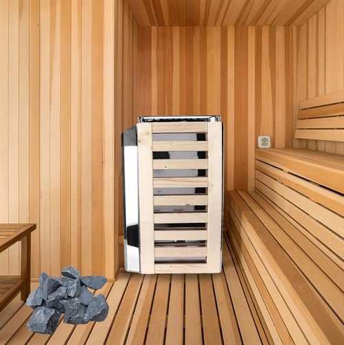 Stufa elettrica per sauna, 3,6 kW, in acciaio inox, per casa, hotel, spa, controllo interno, tubo di riscaldamento durevole per uso in camera sauna