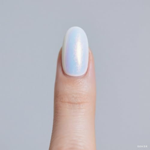 Aieenjor Pearl Effect Nagellack - 10ML Weiß Pearlescent Nagellack Schimmer Aurora Glizter Schnelltrocknend High Shine Based Ohne UV Lampe