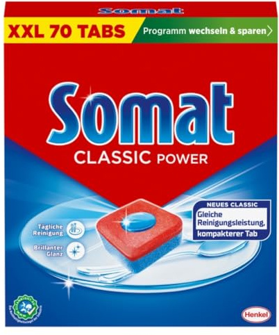 Somat Classic Spülmaschinen Tabs 1x 70 Stk. Geschirrspül Tabs für eine kraftvolle Reinigung