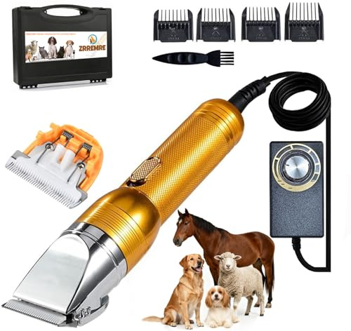 ZRREMRE Dog Grooming Clippers,Heavy Duty Sheep Shears,36V Horses Trimmers | Powerful Motor Fur Shears for Livestock & Cats,Professional Pet Grooming Clippers Set for Thick Coats Long Hair
