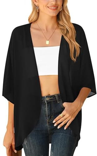 YGJIEGENG Summer Kimono for Women UK Chiffon Top Bikini Beach Cover Ups