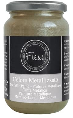 Fleur Paint 12802 - Pintura mineral metalizada (base agua, 330 ml) color champagne