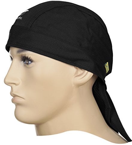 WELDAS Doo-Rag ignífugo negro Fire Fox, Cubierta de cabeza resistente al fuego para soldador