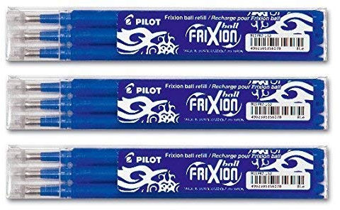 Pilot Frixion Tintenroller-Minen, radierbar, 3 x 3 cm, Blau