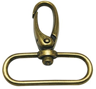 Wuuycoky Bronze 3,8 cm Innendurchmesser, ovaler Ring, kleine olivfarbene Schnalle, Karabinerverschlüsse, Dreh-Karabinerhaken, 10 Stück