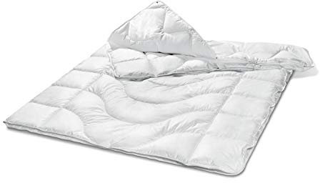 Bodyprotect 4-Jahreszeitendecke Ganzjahresdecke Baumwolle Bettdecke mit Körperzonensteppung 200 x 200 cm, Weiß