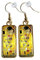 Boucles d'oreilles Gustav Klimt le baiser cabochon jaune tableau