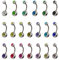 HONGXIN-SHOP Bauchnabelpiercing, bunt, Nabelring, Edelstahl, Piercing, Körperschmuck, 20 Stück, Edelstahl, Kristall