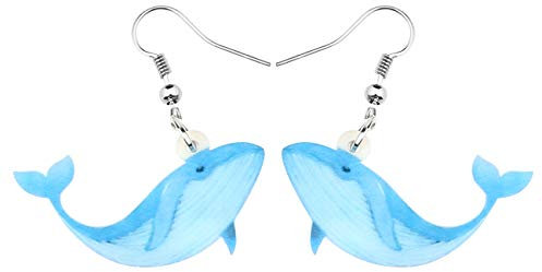 NEWEI Acryl Wal Ohrringe Hängend Tropfen Für Frauen Meer Tier Ornamente Schmuck Charme Geschenke (Blau)