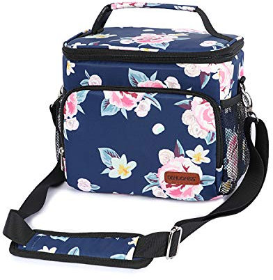 FANDARE Mode Lunchtasche Kühltasche Lunch Bag Thermotasche Cooler Bag Eistasche Picknicktasche Mittagessen Tasche Isoliertasche Wasserdicht für Herren Damen Arbeit Schule Ausflug Dunkelblau