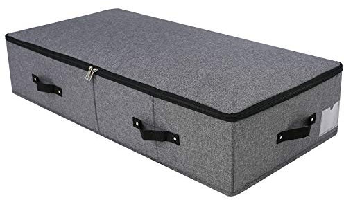 iwill CREATE PRO Extra Länge Unter Bett Aufbewahrung Organisation Behälter für Schuhe, Kleidung, Bettwäsche, 90 * 42 * 18 cm, Schwarz Grau