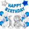 Luftballon 18.Geburtstag Junge blau silber deko Folienballon 18 jahre Geburtstags deko Junge mädchen silber happy Birthday 18th Geburtstagsdeko 18 Ballon 18 jahre Geburtstag mädchen Dekoration (18)