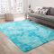 N / A Shaggy-Teppich für Wohnzimmer, rutschfest, weich, Langflor, flauschig, rechteckig, luxuriös, komfortabel, für Wohnzimmer, Schlafzimmer, Fußbodenmatte (Blau Weiß, 120 x 160 cm)