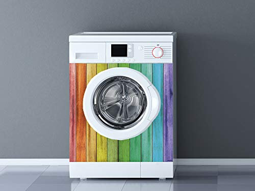 Vinilo para Lavadoras Madera de Colores | Varias Medidas 60x85cm | Adhesivo Resistente y de Fácil Aplicación | Pegatina Adhesiva Decorativa de Diseño Profesional
