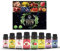 Coffret Huiles Essentielles, Diffuseur d'Aromathérapie Bio Huiles de Parfum Fruité, Huiles Parfumées Premium pour Diffuseur, Savon, Fabrication de Bougies, Humidificateur (8 x 10 ml)
