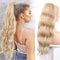 YEESHEDO Pferdeschwanz Haarteil Clip Extensions mit Kordelzug Lang Wellig Blond Haarverlängerunge Natürliche Perücke Afro Lockige Ponytail fuer Zopf (Farbe: 24/613#)