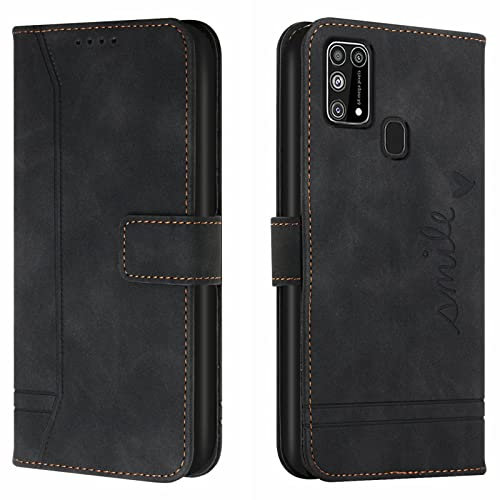 Lihondar Kompatibel mit Samsung Galaxy M31S Hülle, Handyhülle Samsung M31S, M31S Leder Klappbar Schutzhülle Tasche Wallet Brieftasche [Ständer] Cover Flip Case für Samsung M31S Klapphülle (Schwarz)