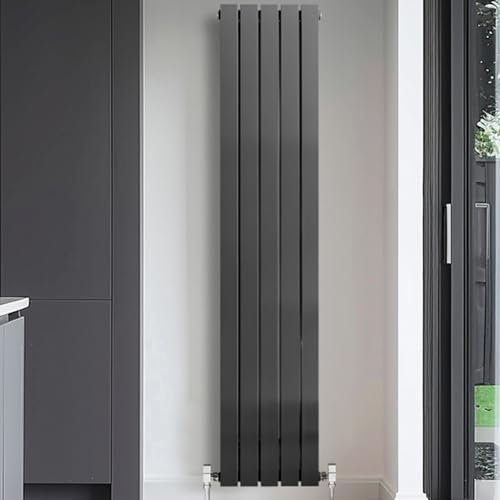 Go Bathrooms Pinta 1600 x 340mm Vertical Radiator Anthracite Flat Panel Double Column Tall Upright Radiator Anthracite Grey Wall Mounted Central Heating Includes Mounting Brackets