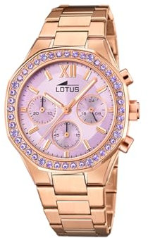 Montre Lotus pour Femme 18874/1 Excellent Boîtier en Acier Inoxydable Rose Bracelet en Acier Inoxydable Rose