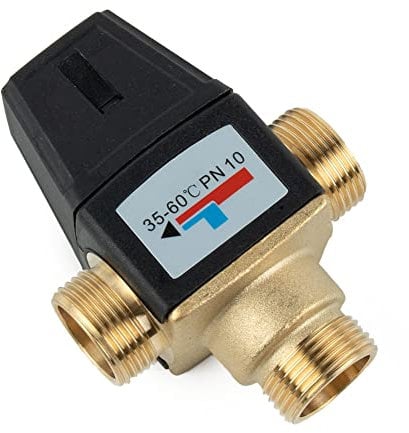 Oniissy Verschiedene Anschlüsse, Thermostatmischventil, 3-Wege-Mischventil (35-60°C, Außengewinde 1 Zoll (33 mm) DN25)