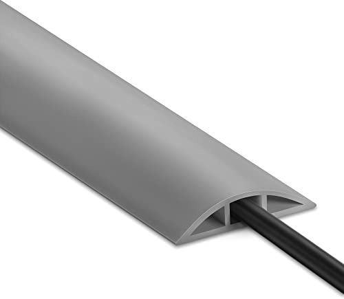 LZEOY1.8 m Lange Kabelabdeckung, Grauer Boden, Verlängerungskabel-Abdeckung, Netzkabel-Schutzboden, Kabelmanagement, weiche PVC-Drahtabdeckungen