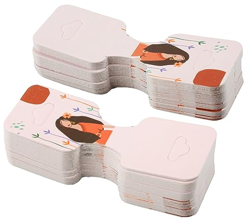 GLADFRESIT Lot de 100 cartes de présentation pour colliers, bijoux à suspendre pour bracelets, boucles d'oreilles, etc. (rose)