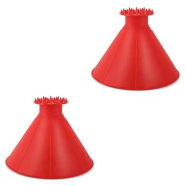 lerwliop 2pack/lot Round Scraper For Car Ice Removal Portable And Durable Multifunctional Plastic Car Ice Scraper With Funnel