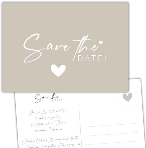 Eummel 50 Zauberhafte Save the date Karten für Hochzeit Geburtstag Taufe Silberhochzeit Einladung Hochzeitsfeier