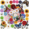 RETON 72 Stück Schmetterling Aufnäher zum Aufbügeln, Blume Patches zum Aufbügeln für Kleidung, Sonnenblume Biene Rose Bestickte Patches, Bügelsticker für Kleidung Jacken Jeans Rucksäcke