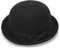Damen-Glockenhut aus reinem Wollfilz, aufrollbare Krempe, Fedora, Porkpie, Fliege, edler Derby-Hut, Größe S/M, 2315e-Schwarz, M