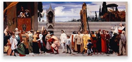 RYLJCZ Religiöse berühmte Gemälde/F. Leighton-Kunstreproduktion „Straßen von Florenz“/Berühmte Gemälde auf Leinwand gedruckt/Bilder zur Wohnzimmerdekoration 75 x 150 cm (29,5 x 59,0), nur Leinwand