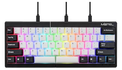 BAROCCOMiSTEL MD600 V3 RGB ORCA TKL Teclado mecánico ergonómico, Cherry MX, diseño Split-Alice, teclado PBT DoubleShot, compatible con Mac y Windows OS (Cherry MX rojo)