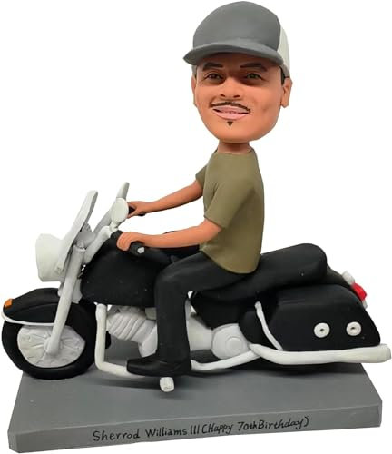 RODMAIE Individuelle Wackelkopf-Figur, individuelle Puppe, benutzerdefinierte Wackelkopf-Motorrad, Wackelkopf-Figuren, handgefertigt, personalisierte Skulptur, Geschenk für Motorradfahrer, Route 66