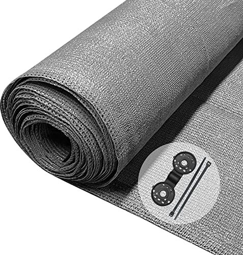 vounot® Brise Vue Occultant en HDPE avec Attaches et Clips de Fixation Protection Rayons UV Résistant aux Déchirures et au Vent Protection pour Jardin Balcon 150g/m² 1.5x20m Gris
