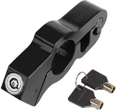 JNNJ Aluminium-Legierung Motorrad Lenkerschloss Universal, Motorradgriff-Sicherheitsschlösser Zur Sicherung Ihres Motorrads, Grip Security Locks Sportfahrräder(Schwarz)