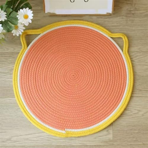 BESTORI Alfombra Rascador para Gatos de Interior, Adecuado para Puertas de Muebles de sofá, Protegiendo Paredes, Alfombras Mascotas Antideslizante, Naranja, 50 x 50cm