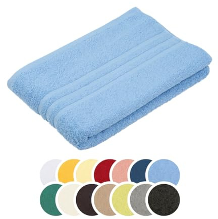 liebling Duschtuch, 100% Baumwolle, Serie Borkum, 70 x 140 cm, 60 Grad waschbar, trocknergeeignet, Farbe: taubenblau