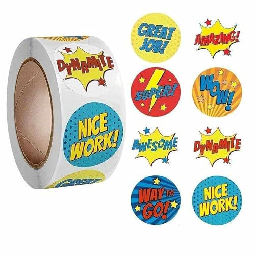 PLAYZOCO Superhelden-Aufkleber für Kinder, Superhelden-Aufkleber, Kinderaufkleber, Superheldenaufkleber, Superheldenaufkleber auf Rolle, 500 x 2,5 cm Aufkleber