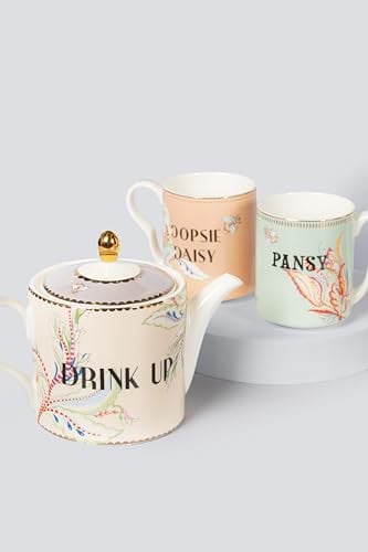 Yvonne Ellen Floral Teapot & 2 Small Mugs Set