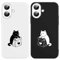 Yoedge 2 Pack Cute Lovers Cat Phone Case for iPhone 16 6.1, Ultrathin Soft TPU Silicone with Aesthetics Pattern, Shockproof Bumper Protector Matte Cover for iPhone 16, Girls Women Black White