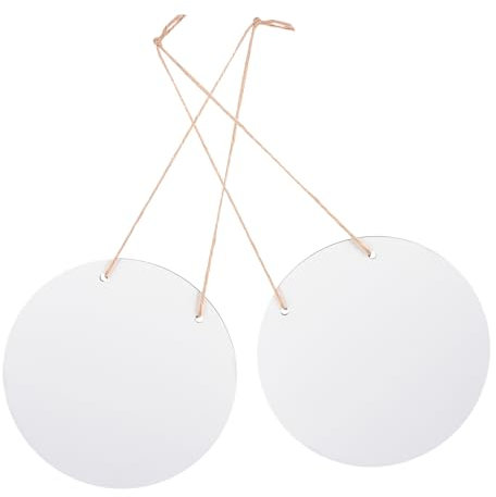PHENOFICE 2st Türaufhänger Mit Wärmeübertragung Sublimations-leerzeichen 2022 Weihnachtsschmuck Kleiderbügel Sublimationsrohlinge Ornamente Leere Ornamente Leerer Kreis Weiß Holz