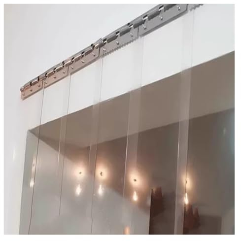 YXEHZ Rideau À Lanières Transparent Imperméable PVC - Rideau de Porte Laniere PVC Convient pour L'atelier D'usine de Salle de Stockage(1.6mm,1.2x2m)