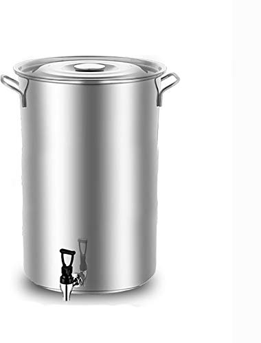 Pentola Grande Pentola Grande, Secchio per Zuppa in Acciaio Inossidabile Spesso per Alimenti 304（con Rubinetto）, Calore Uniforme, 30Cm*40Cm (28L) (Colore : Argento, Dimensioni : 40Cm*60Cm(75L))