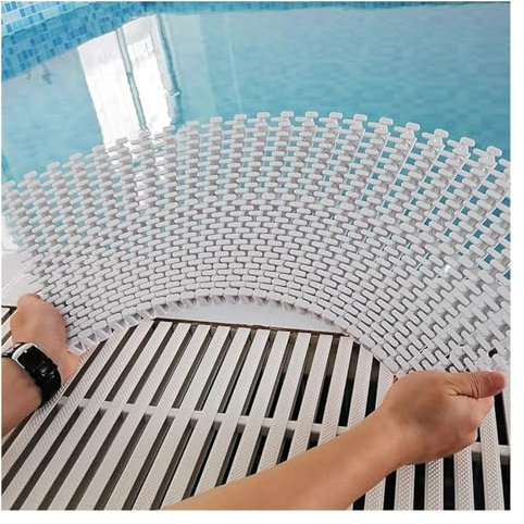 Grille de débordement de piscine en plastique PPS antidérapante pour allées extérieures et patios (18 x 100 cm)