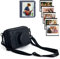 HIYQIN Sac pour Appareil Photo Compatible avec Fujifilm Instax Wide 400, pour Instax Wide 400/210/300, Étui Rigide en EVA avec Album Photo, Cadres Magnétiques et Bandoulière - Noir